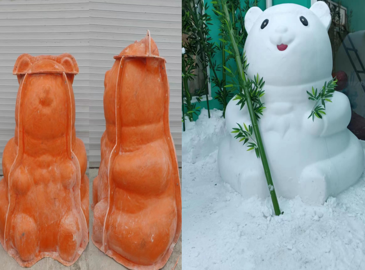 抱竹大熊猫模具