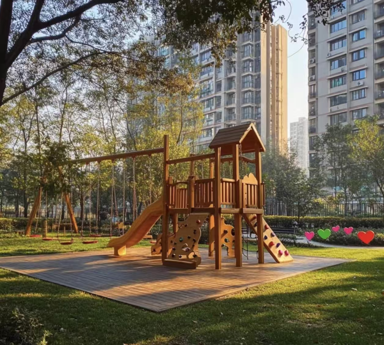 木质滑梯-专业户外无动力乐园厂家