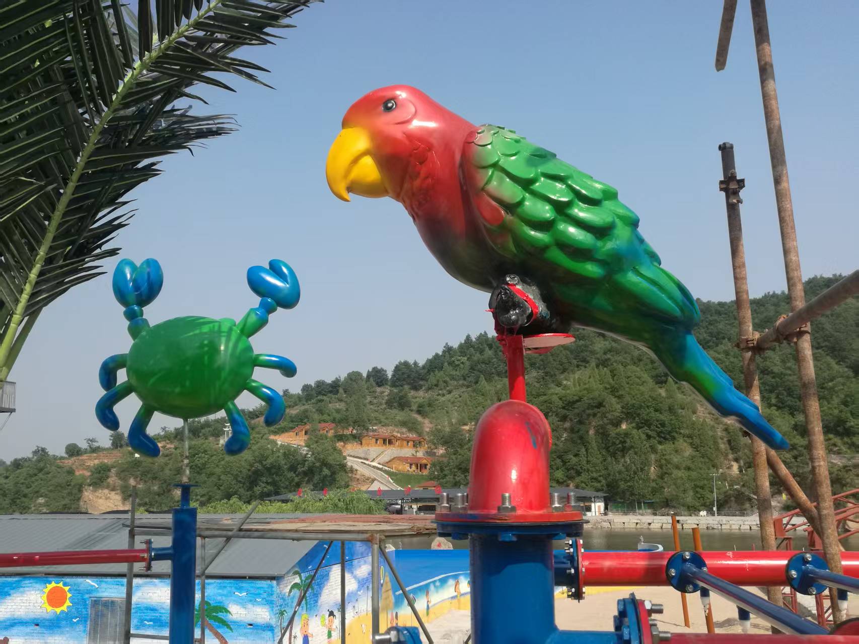 海马鸟戏水小品