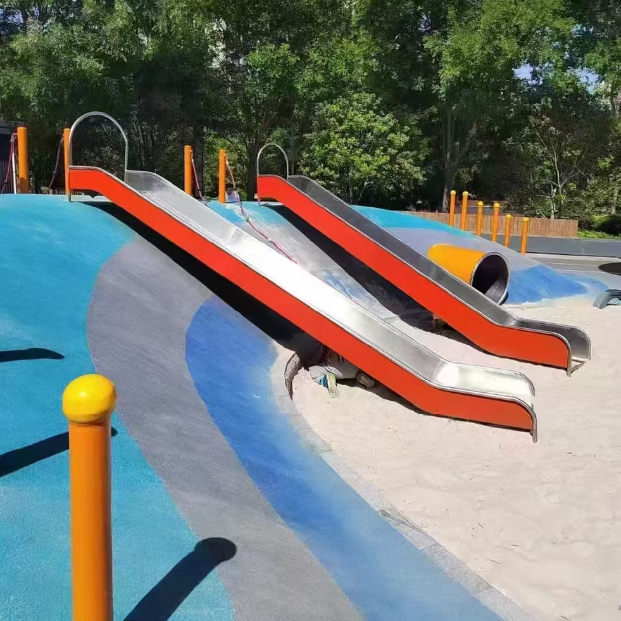 不锈钢平板滑梯-专业户外无动力乐园厂家