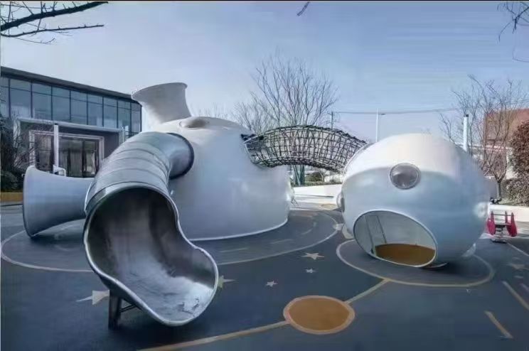 不锈钢滑梯-专业户外无动力乐园厂家