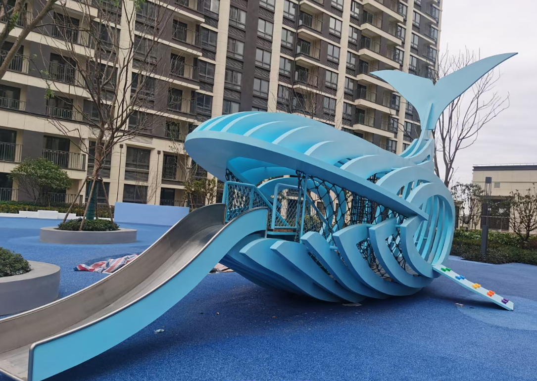 鲸鱼主题滑梯-专业户外无动力乐园厂家